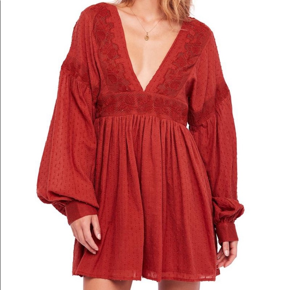 Free people sugar pie mini swiss dot dress